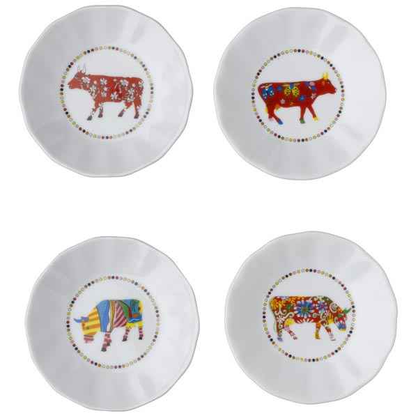 Cow Parade-set de 4 assiettes  apritif -SNA L