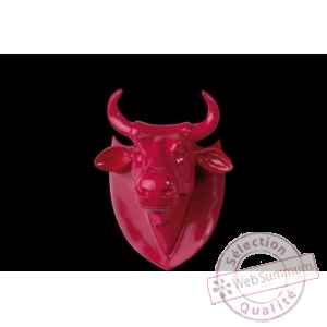Figurine Trophée vache cowhead pink   25cm Art in the City 80995
