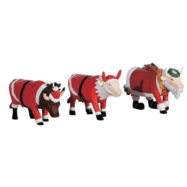 Figurine mini vache cowparade coffret cadeau noël - christmas cowparade résine -46605