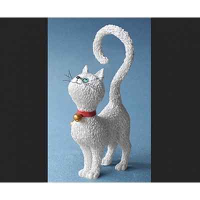 Figurine chat blanc Dubout Qu\\\'est-ce qu\\\'on mange -DUB75