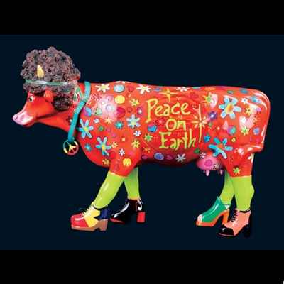 Video Vache Flower Power Hippie Cow Art in the City - 80612